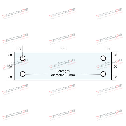VITRE FOUR 850 X 250 MM AVEC SERIGRAPHIE photo du produit