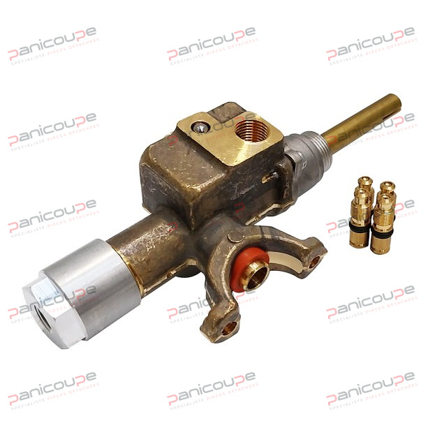 Réf Panicoupe COPROB0001<BR/>Type robinet<BR/>Raccord à bride tube (mm) 21<BR/>Raccord sortie (mm) 245<BR/>Raccord thermocouple M8x1<BR/>Longueur tige (mm) 40 ROBINET GAZ COPRECI CPMM18700 photo du produit