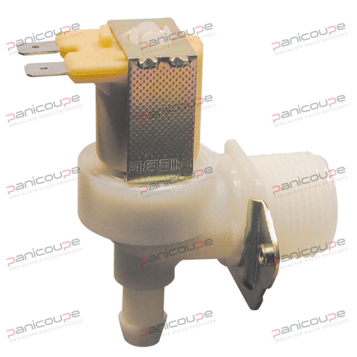 &Eacute;LECTROVANNE COUD&Eacute;E CORPS PLASTIQUE 1 VOIE 90 &deg; 24 V &oslash; 13 MM photo du produit