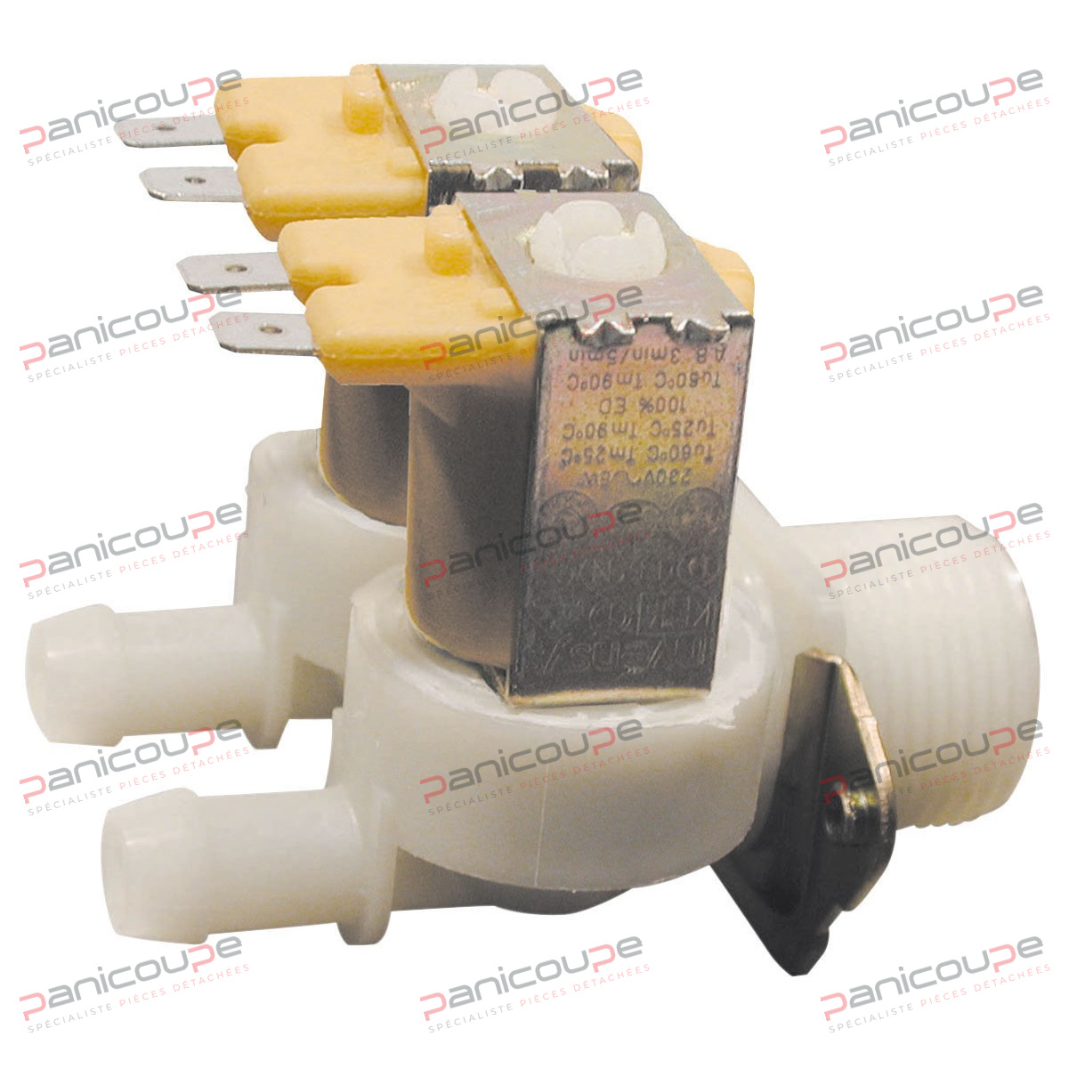 ELECTROVANNE DROITE CORPS PLASTIQUE 2 VOIES 180 &deg; photo du produit