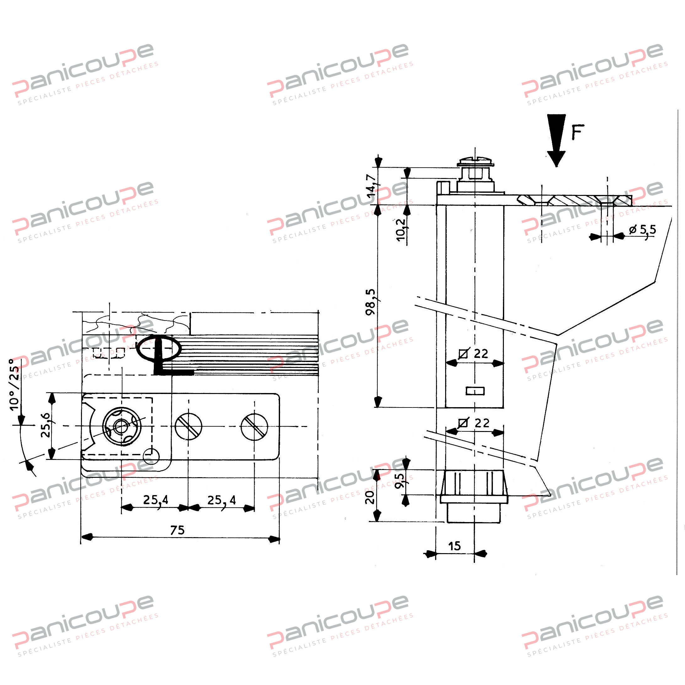 CORPS DE PIVOT &Agrave; RESSORT 175 T&Ecirc;TE TORX photo du produit
