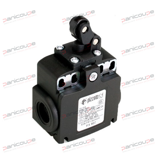 Boîtier en technopolymère renforcé à 2 conduits Contacts : 1 N/O + 1 N/F (6 A/250 VAC). Protection IP67. Température utilisation -25 à +80 °C. Tête orientable dans les 4 directions. Dimensions boîtier 56 x 58 mm. Fixation : 4 trous en partie haute entraxe 20, 22, 40 ou 42 mm. MODÈLE A POUSSOIR A GALET photo du produit