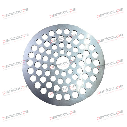 ø ext 132 mm, ø intérieur 22 mm, 4 rangées de perforations<BR/>10 trous de ø 8mm<BR/>15 trous de ø 9mm<BR/>20 trous de ø 10mm<BR/>25 trous de ø10mm GRILLE 132X22X2 MM photo du produit