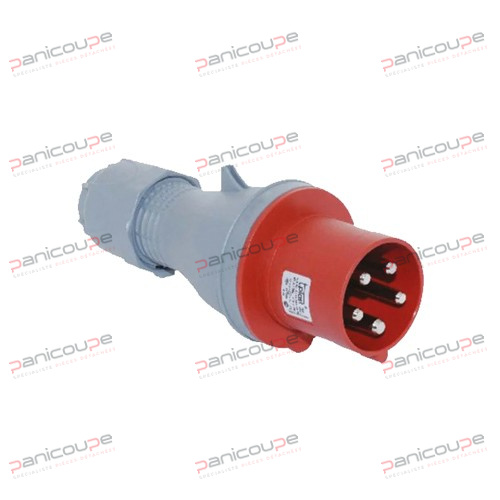 Fiche industrielle IP44 IK08.<BR/><BR/>Fiche mâle. Triphasé.<BR/><BR/>Sections admissibles 2,5/6 mm² FICHE 3P + N + T - 32A - 400V photo du produit
