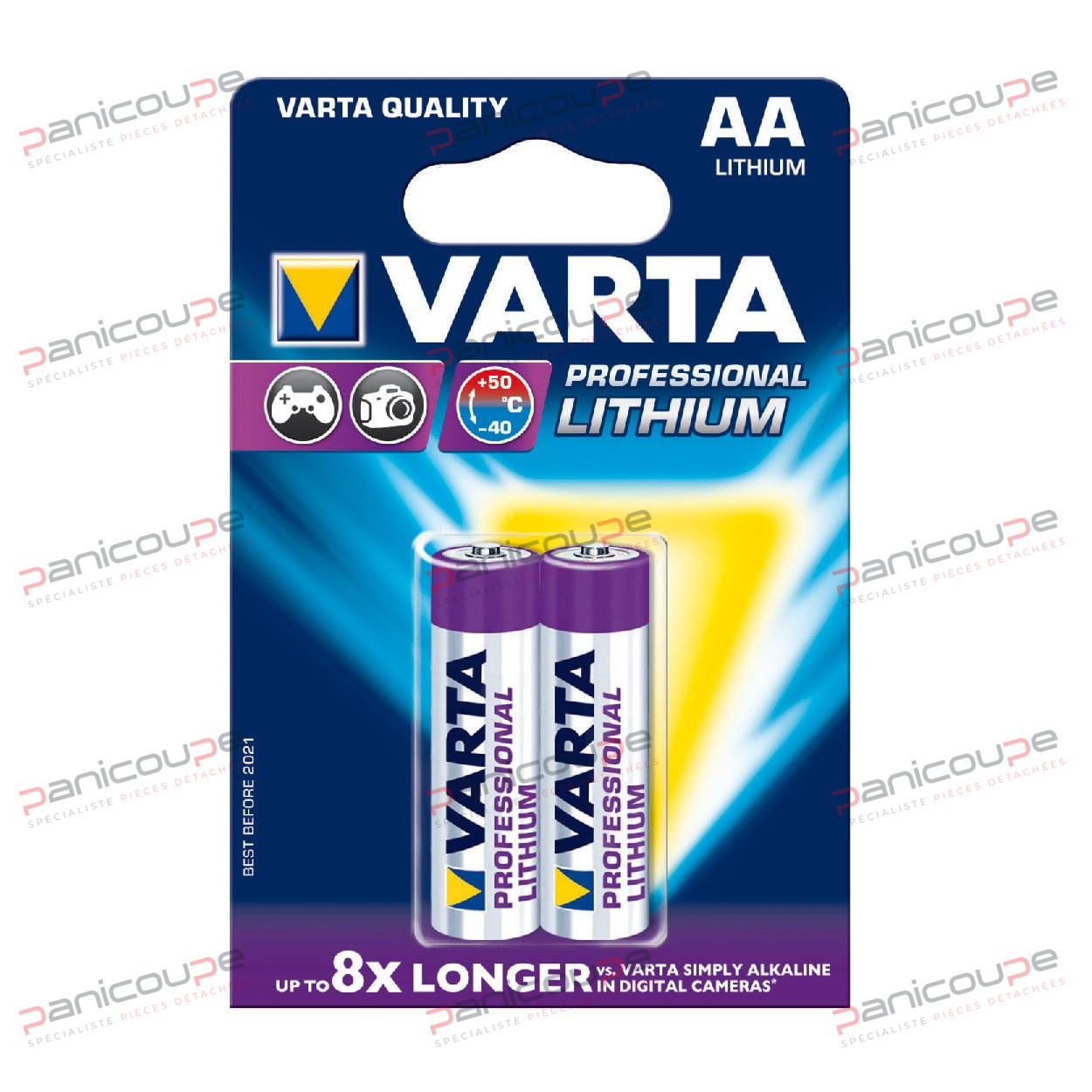 BLISTER 2 PILES LITHIUM AA - 1,5 V photo du produit