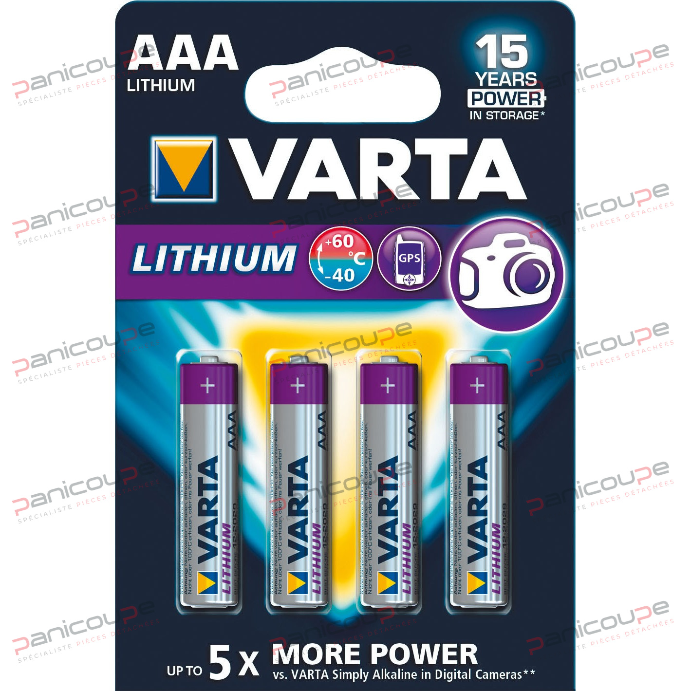 BLISTER 4 PILES LITHIUM AAA - 1,5 V photo du produit