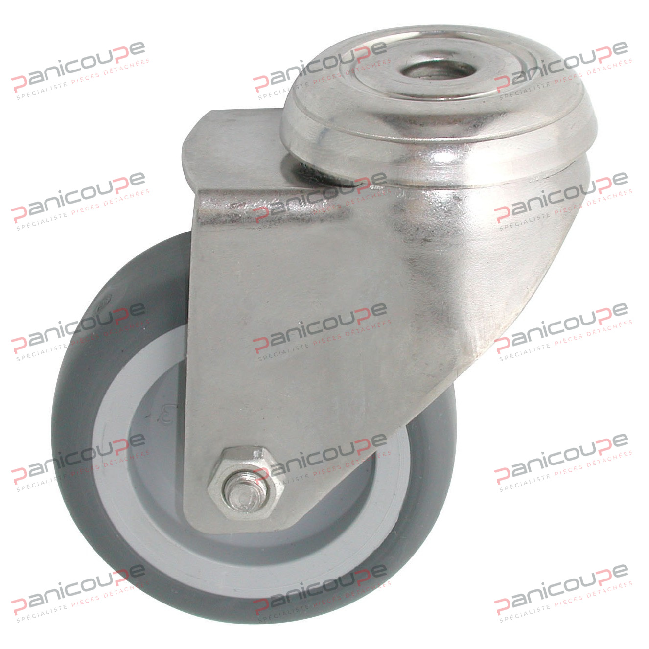 ROULETTE FAIBLE HAUTEUR PIVOTANTE CHAPE INOX photo du produit