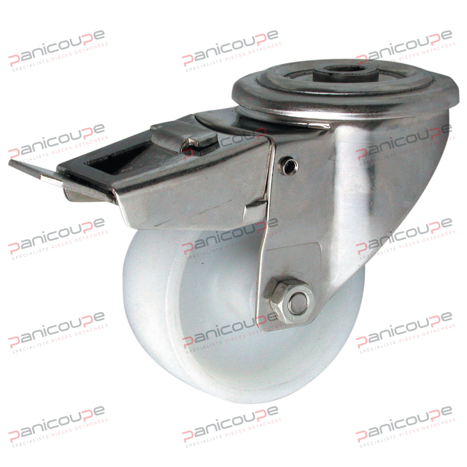 ROULETTE POLYPROPYLENE FREIN CHAPE OEIL INOX photo du produit