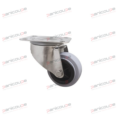 ROULETTES PIVOTANTES AVEC PLATINES INOX SANS FREIN photo du produit