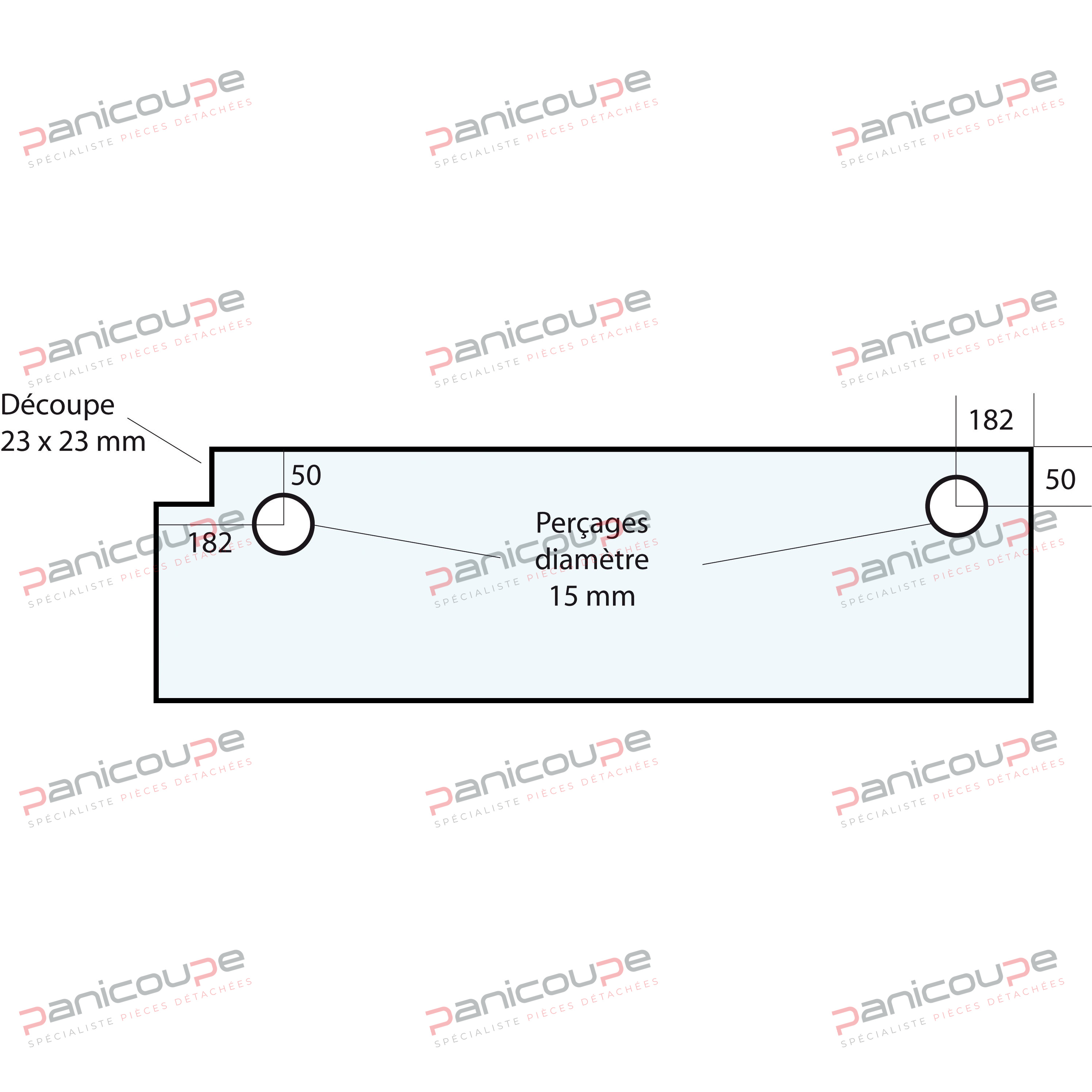 VITRE 715 X 250 X 5 MM - VF12 photo du produit