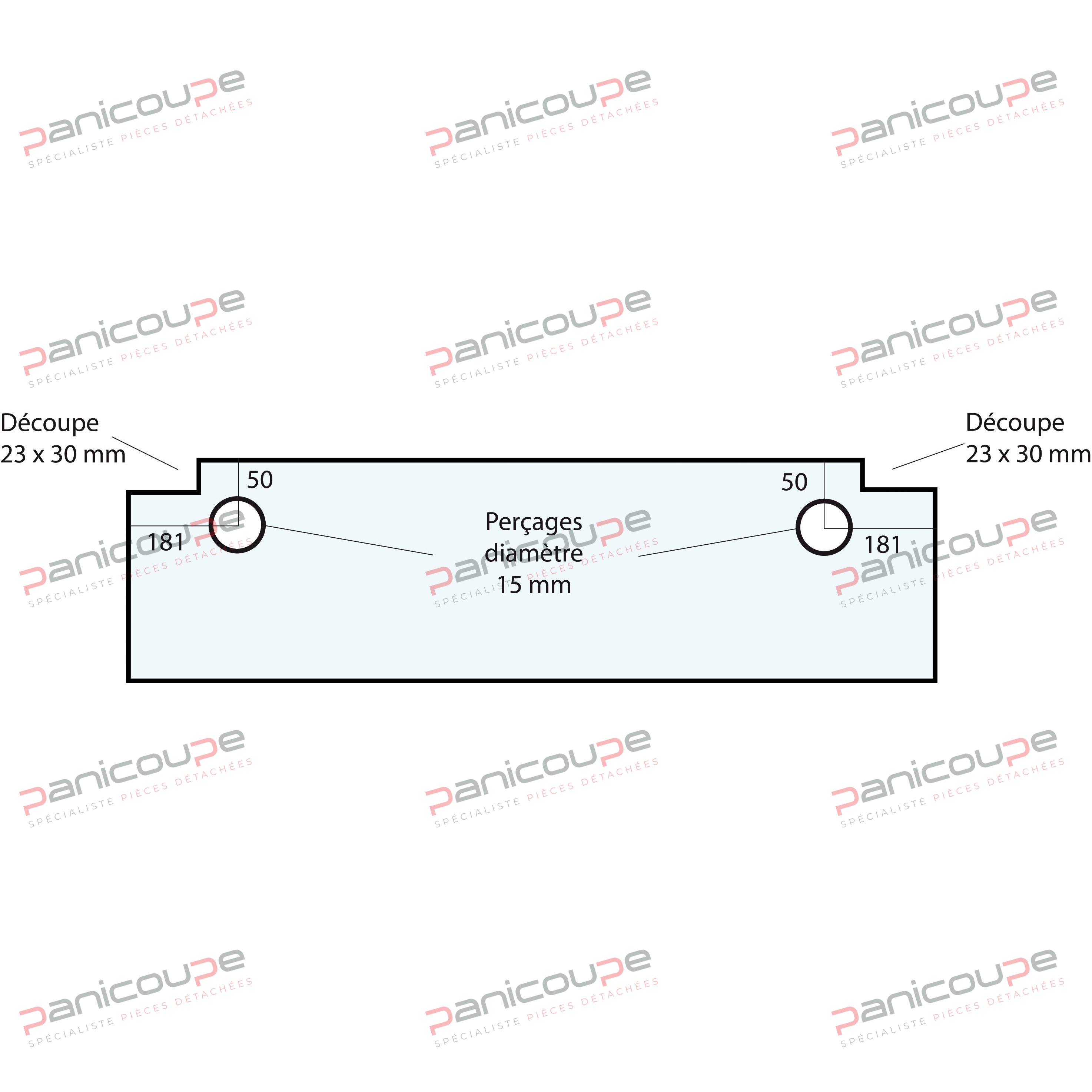 VITRE 711 X 200 X 5 MM - VF13 photo du produit