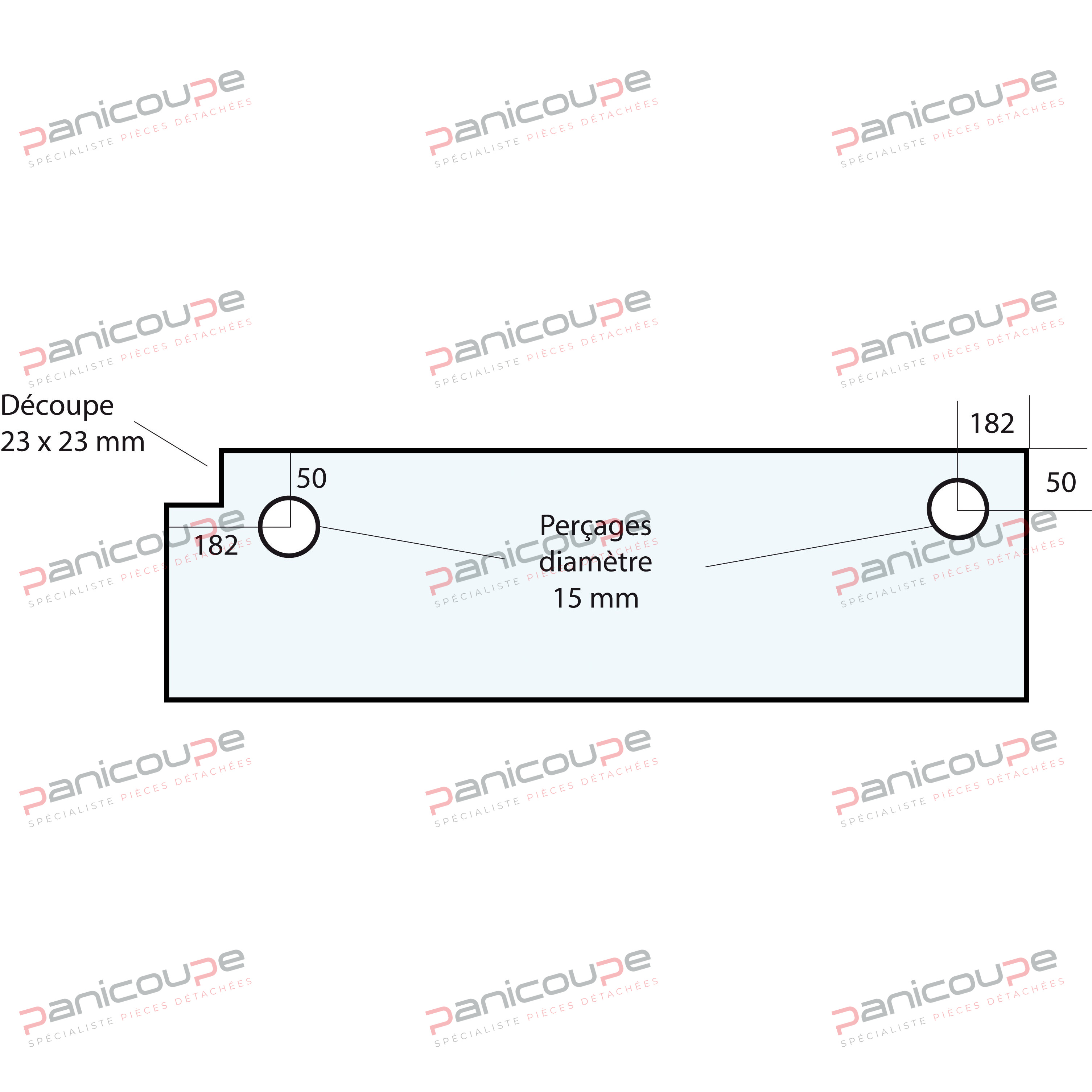 VITRE 714 X 225 X 5 MM - VF16 photo du produit