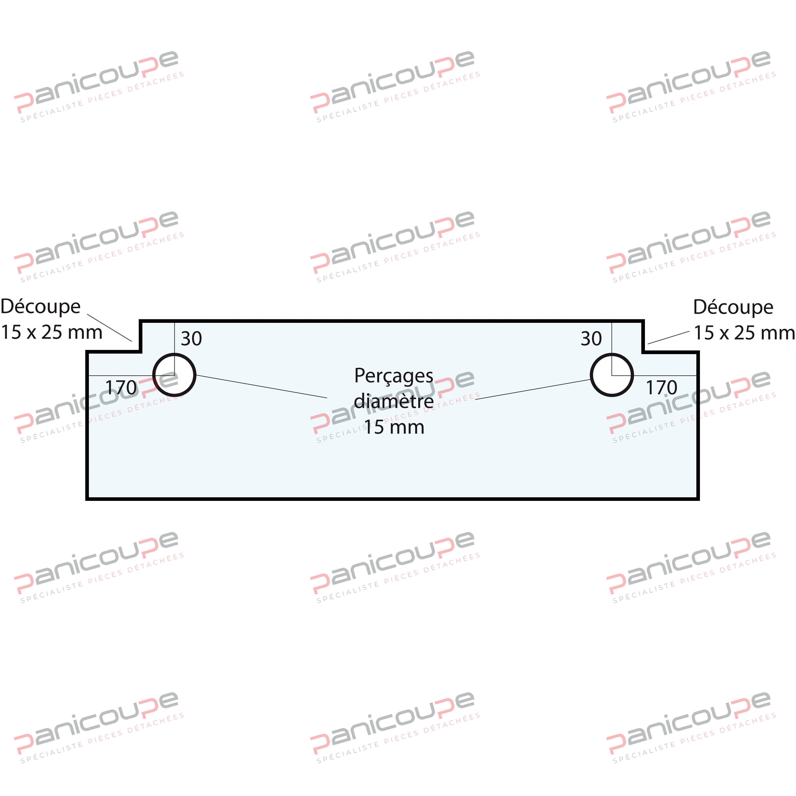 VITRE 684 X 218 X 6 MM - VF17 photo du produit