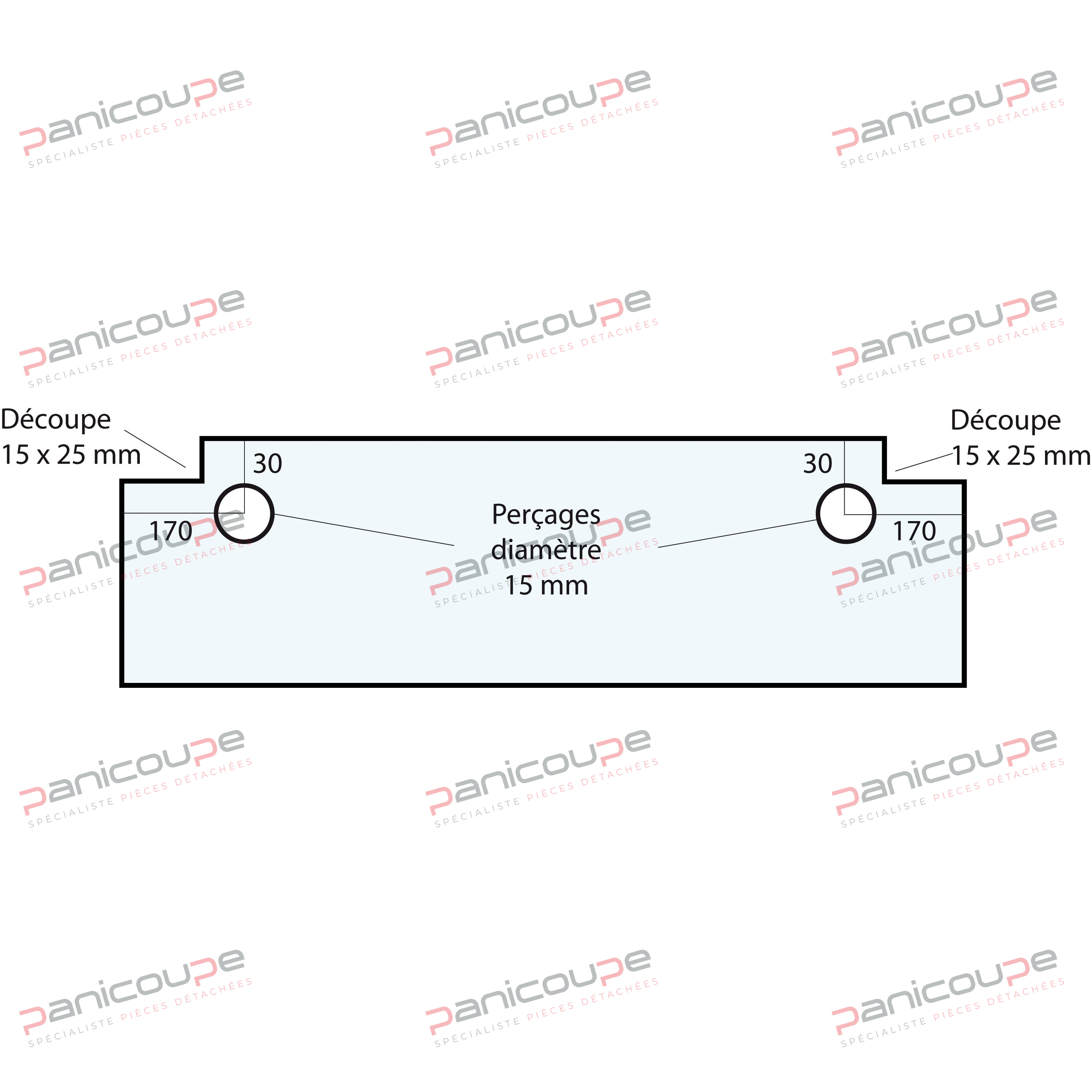 VITRE 684 X 268 X 6 MM - VF18 photo du produit