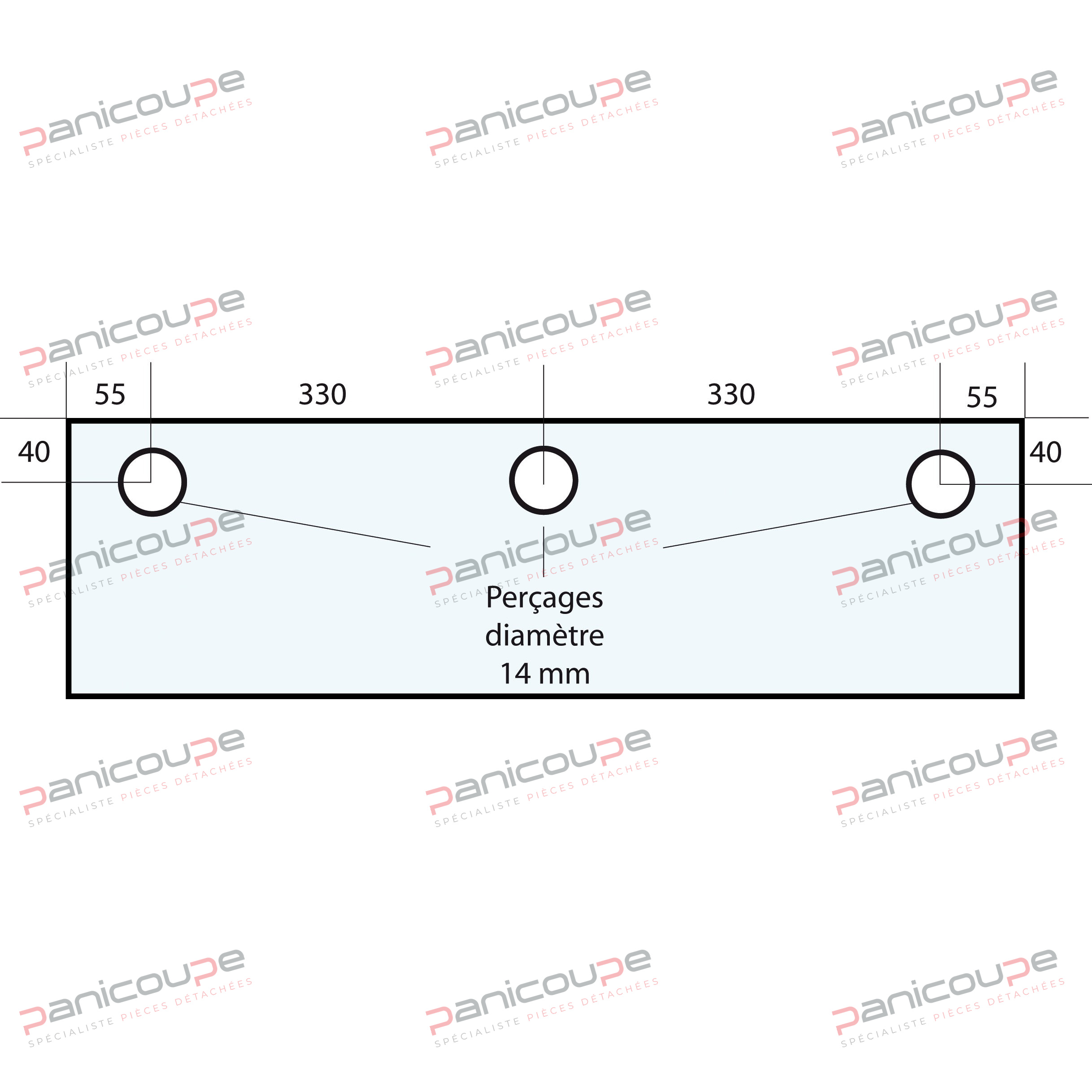 VITRE 770 X 250 X 10 MM - VF26 photo du produit