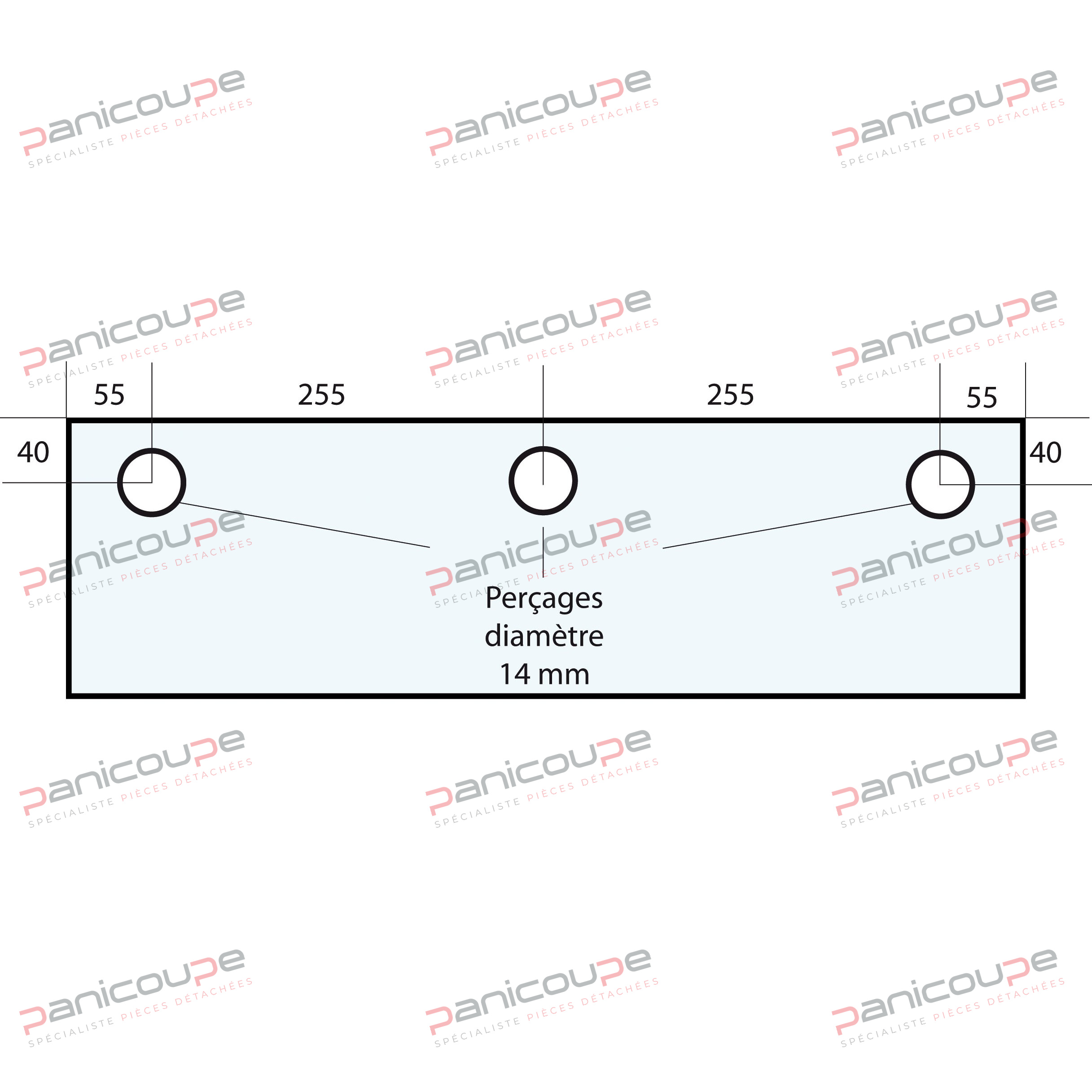 VITRE 620 X 250 X 10 MM - VF27 photo du produit