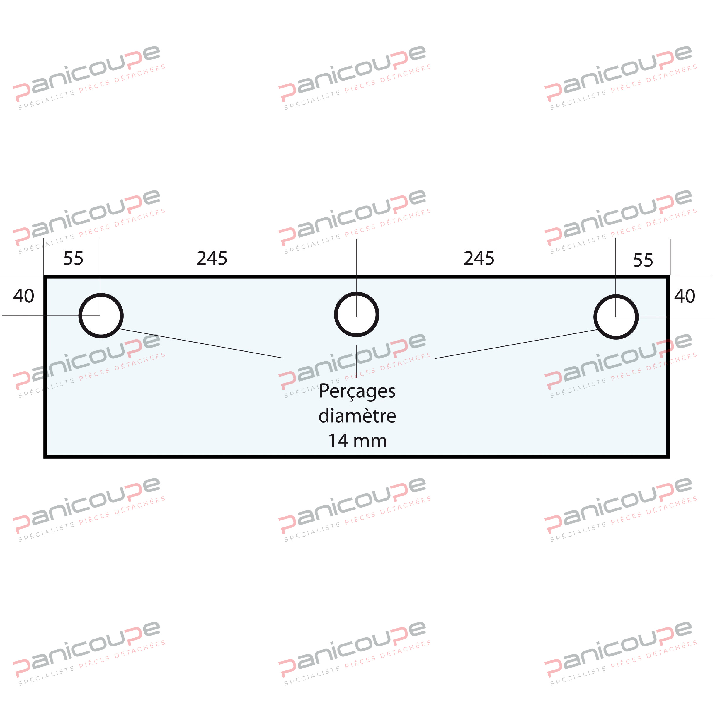 VITRE 600 X 210 X 10 MM - VF28 photo du produit