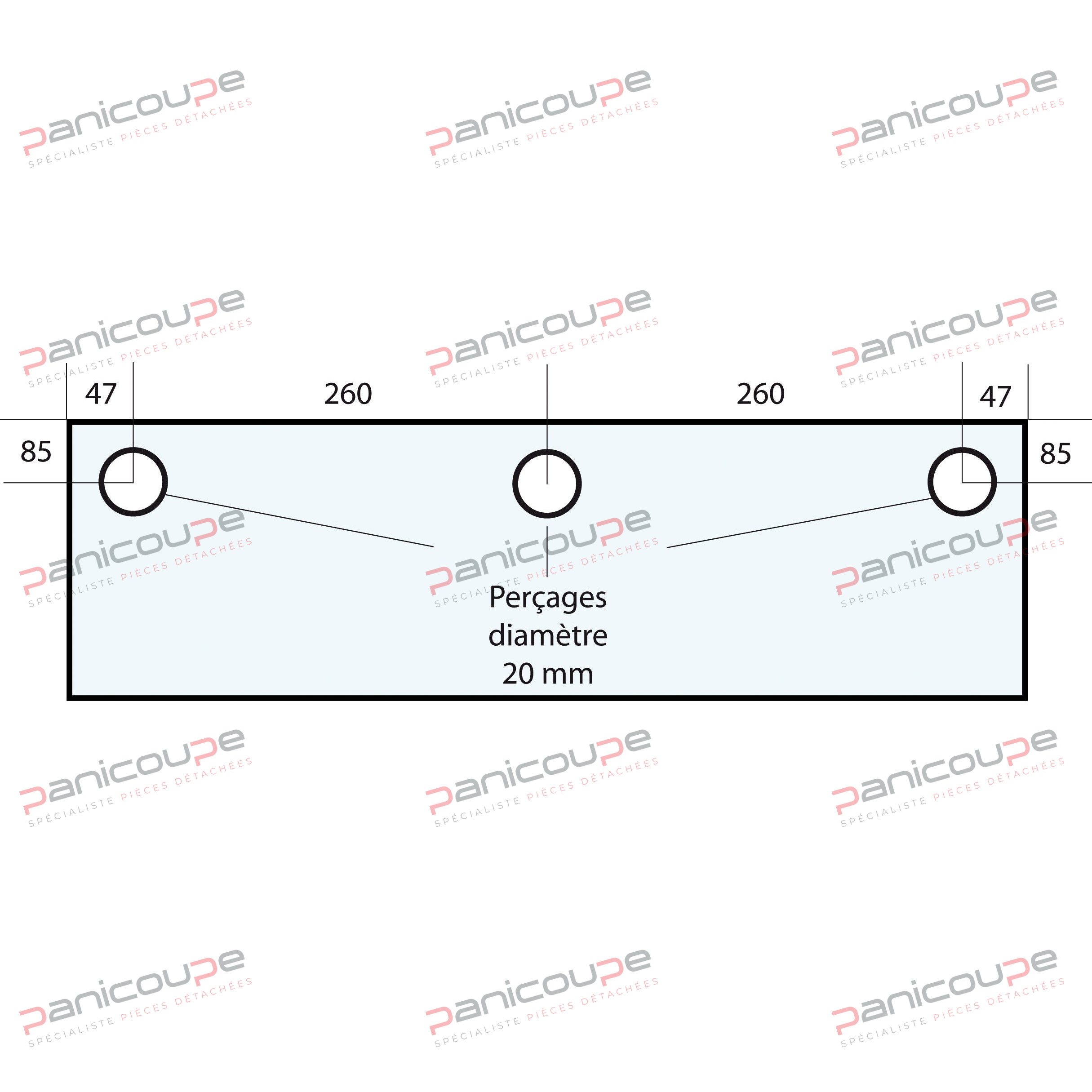 VITRE 614 X 300 X 10 MM - VF34 photo du produit
