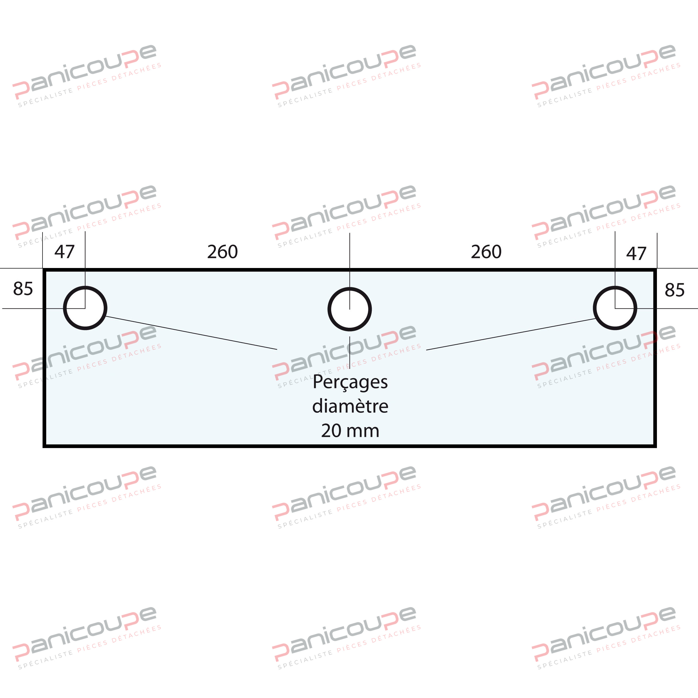 VITRE 614 X 330 X 10 MM - VF35 photo du produit