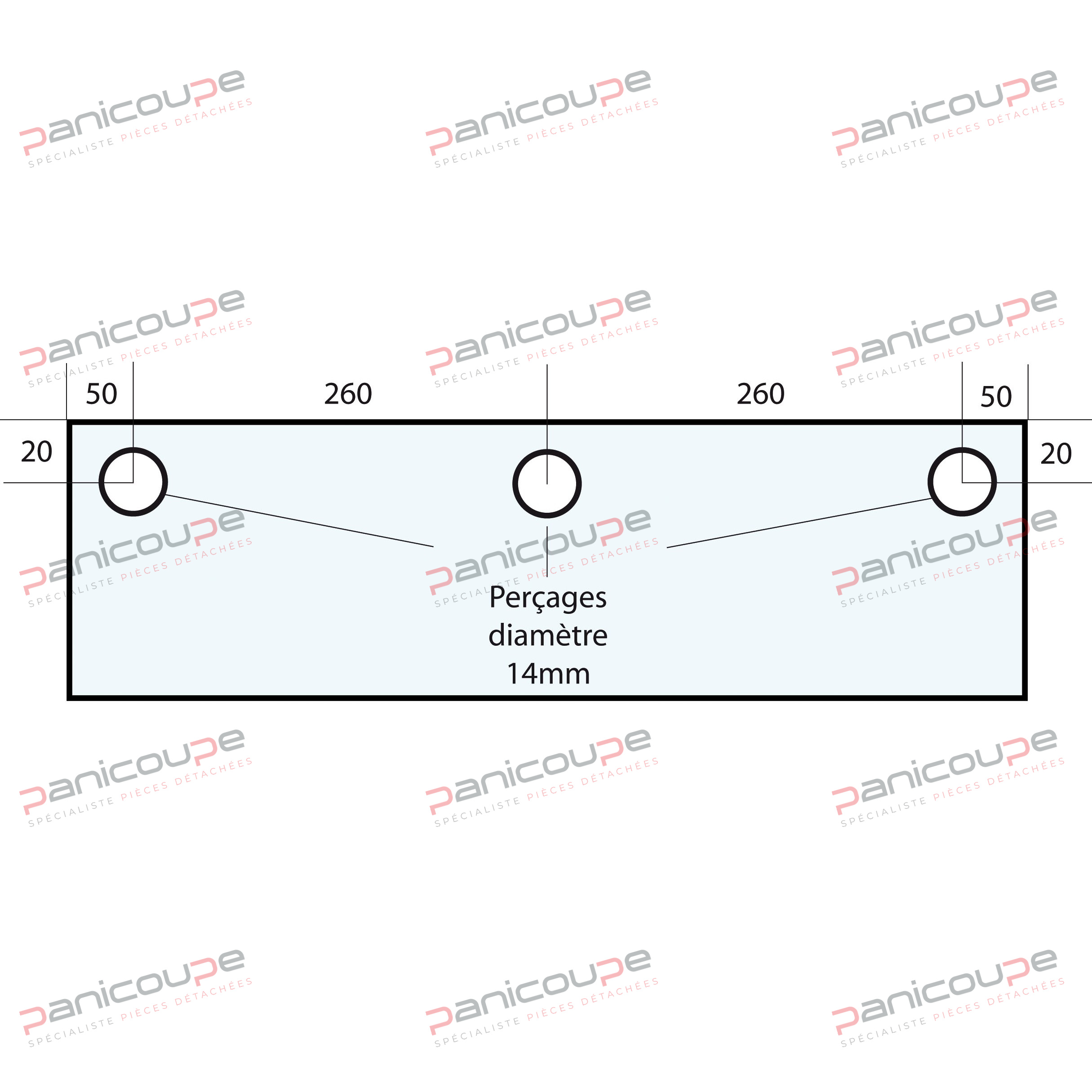 VITRE 620 X 282 X 10 MM - VF36 photo du produit