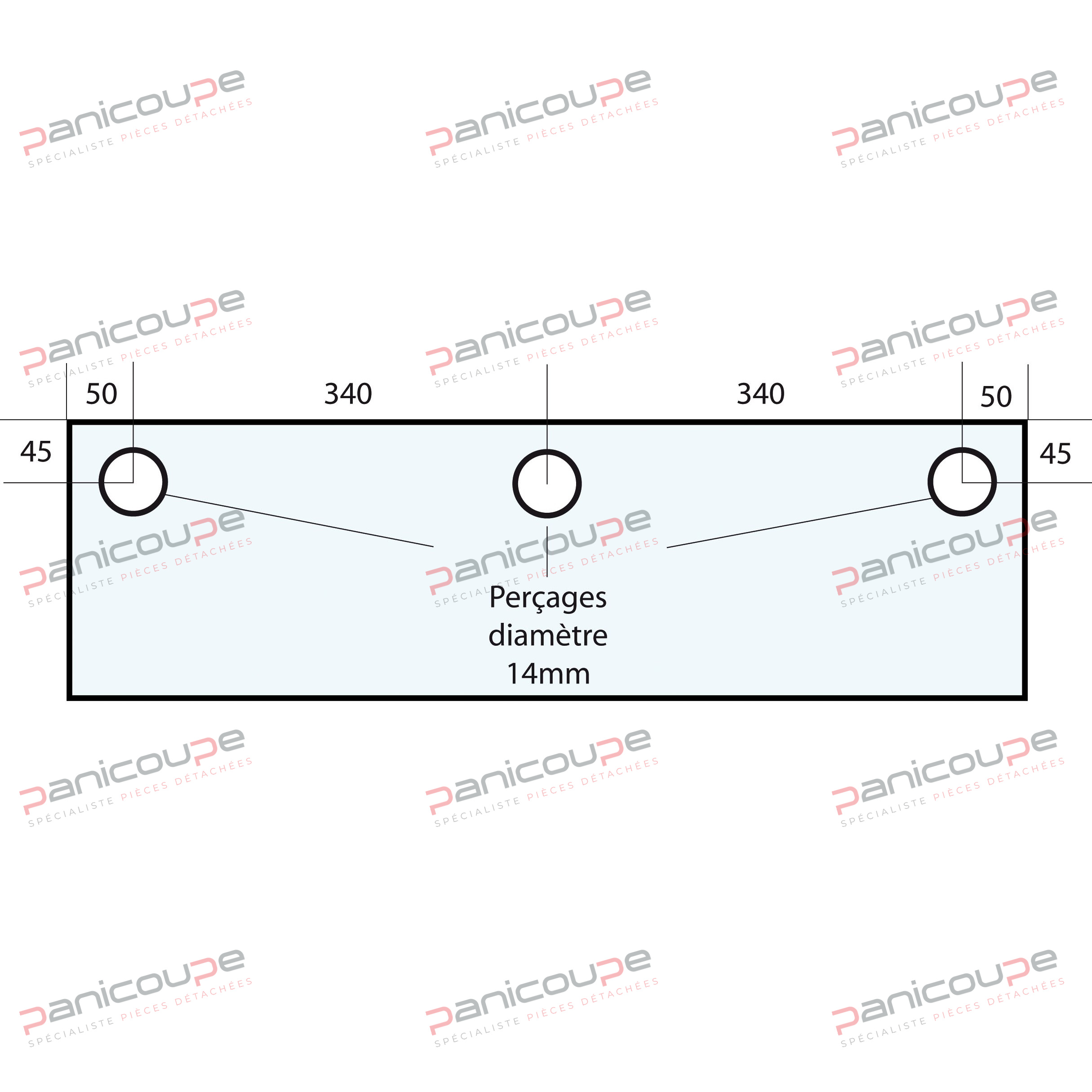 VITRE 780 X 355 X 10 MM - VF39 photo du produit