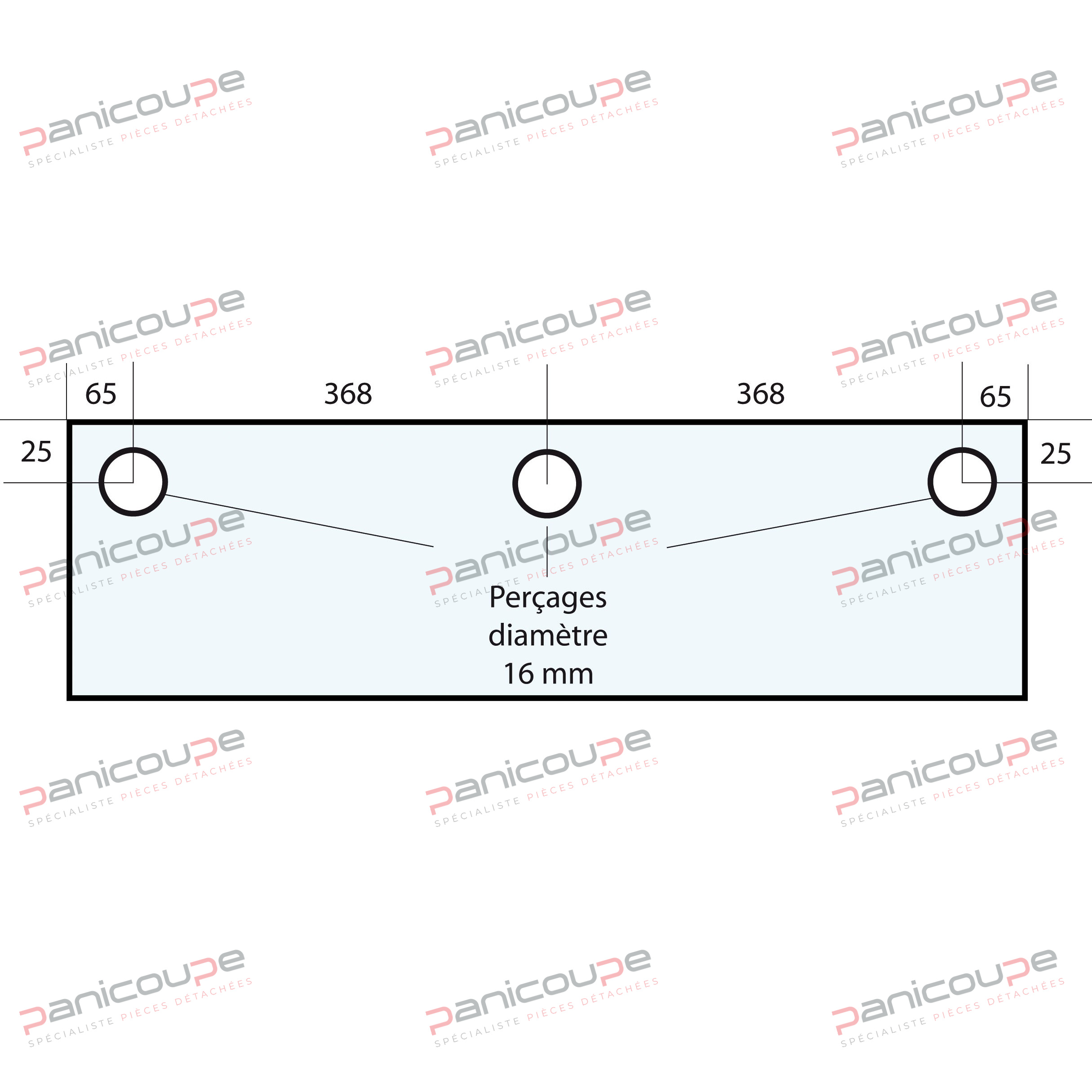 VITRE 866 X 300 X 8 MM - VF40 photo du produit