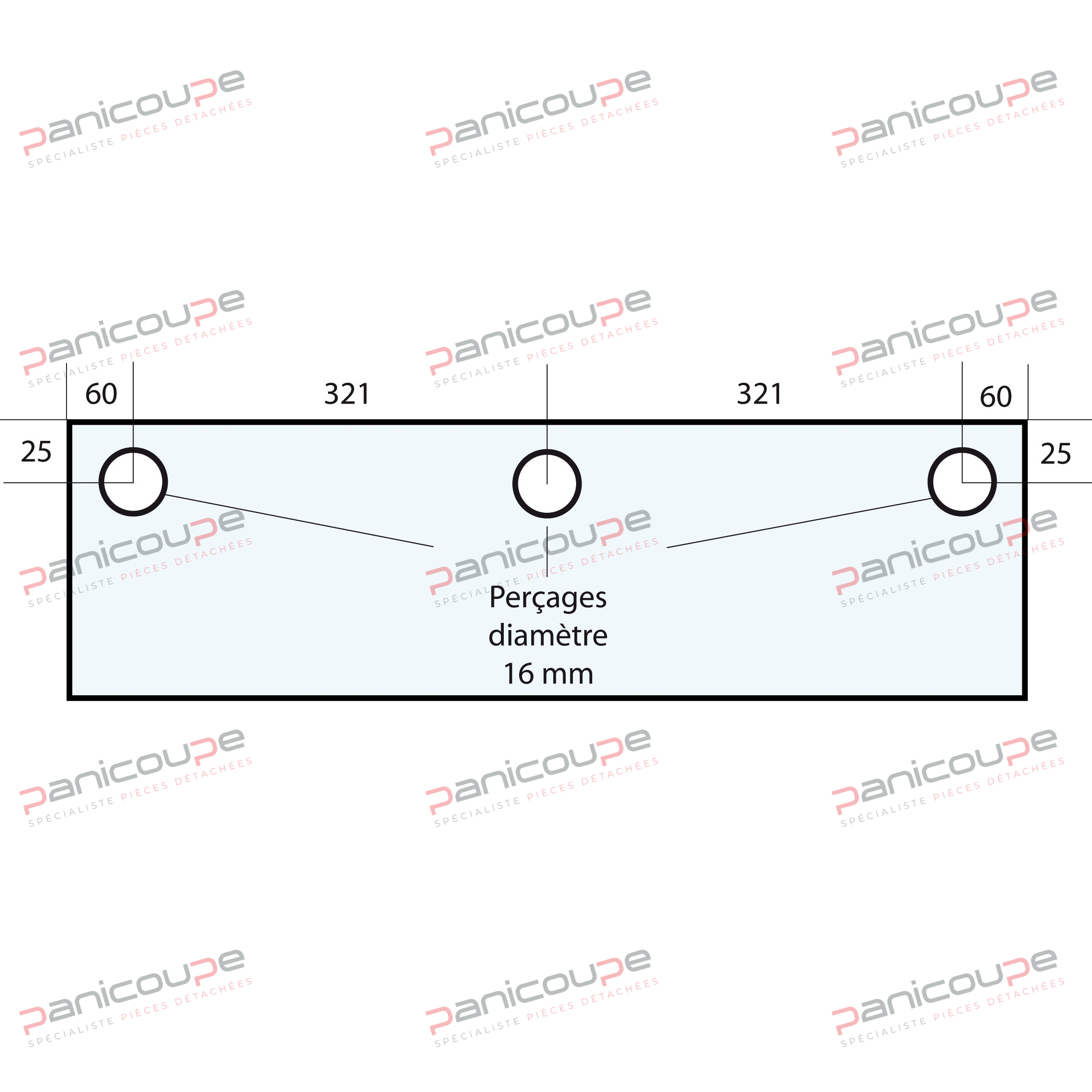 VITRE 762 X 270 X 8 MM - VF46 photo du produit
