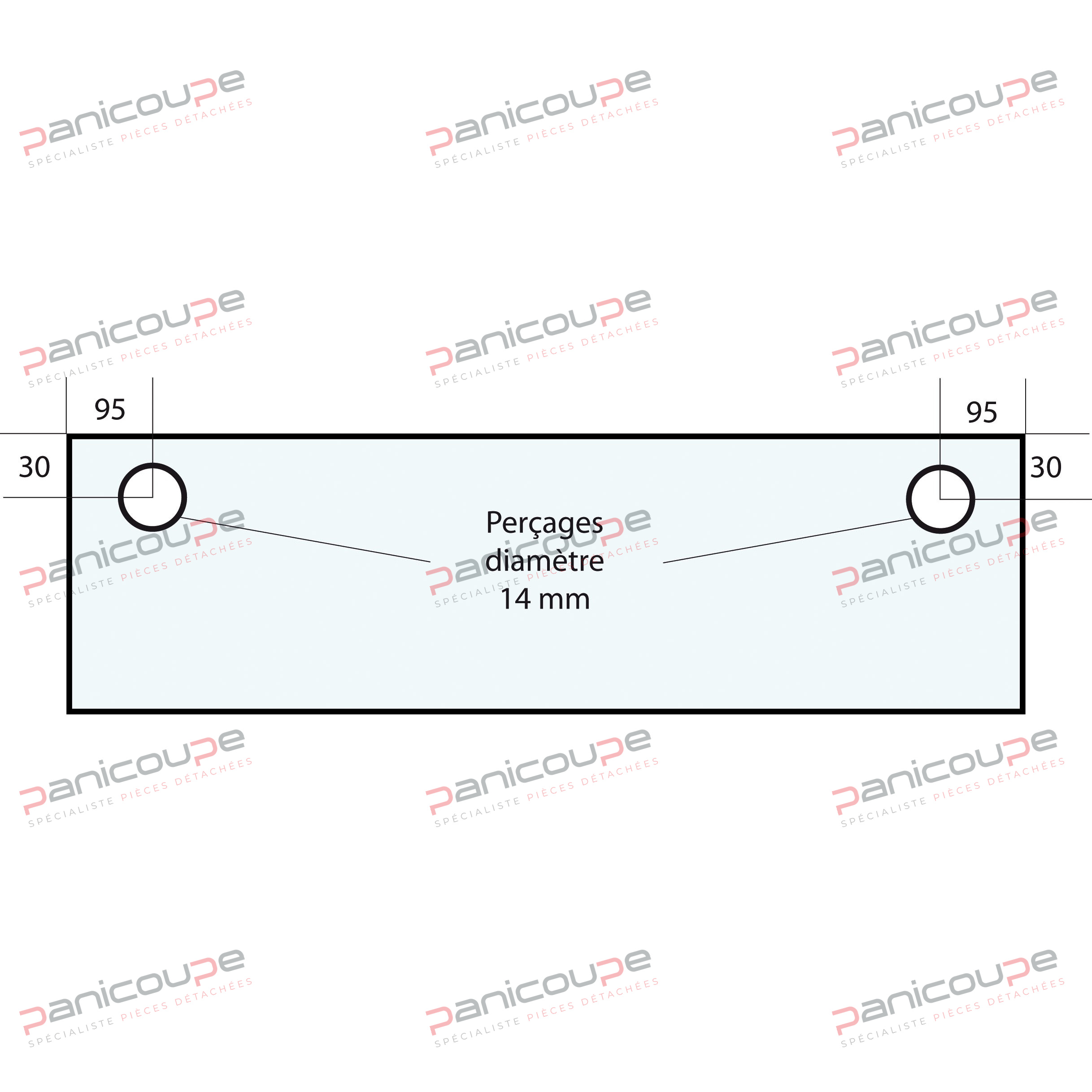 VITRE 755 X 280 X 6 MM - VF50 photo du produit
