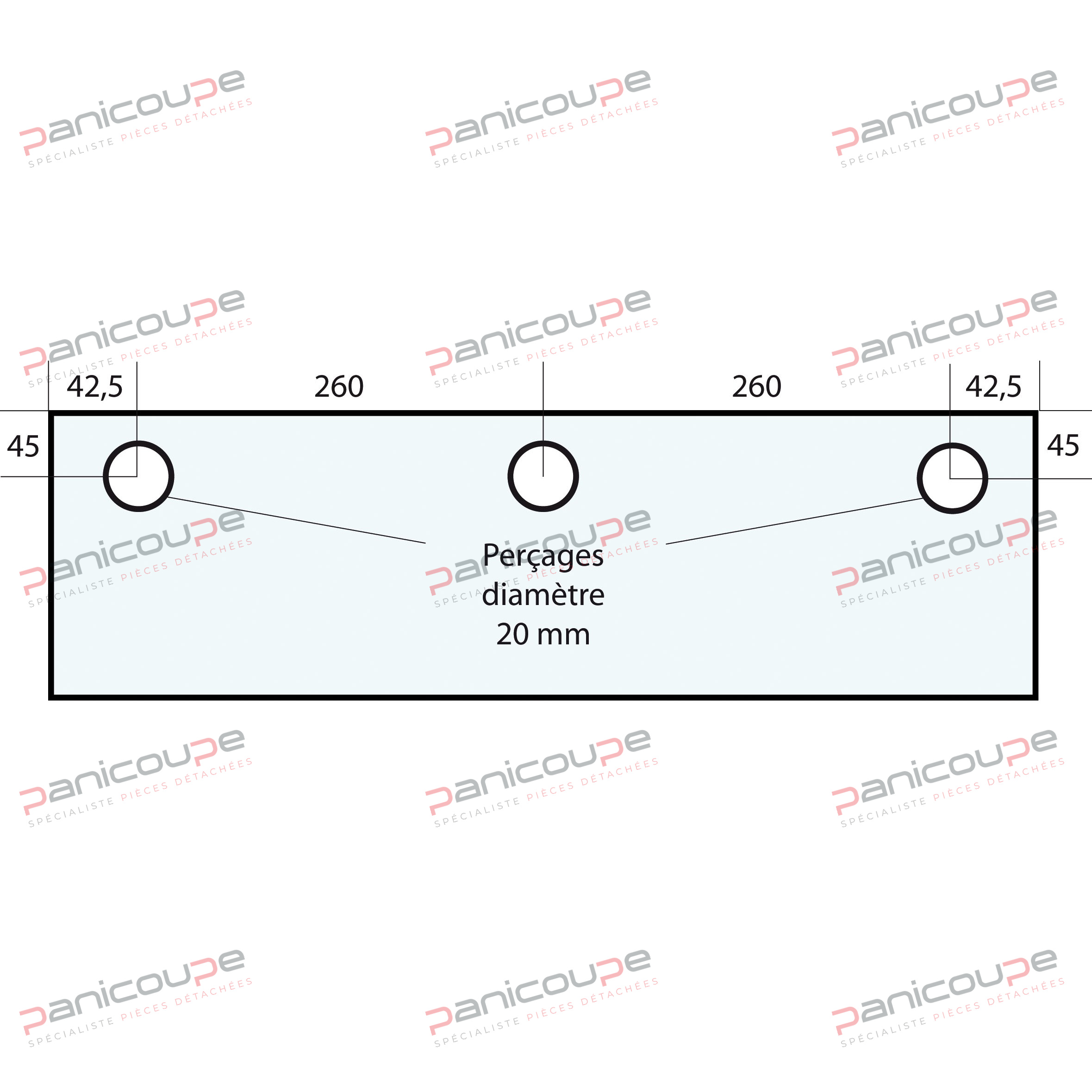 Dimensions : 605 x 300 mm - Epaisseur : 10 mm VITRE 605 X 300 X 10 MM - VF60 photo du produit