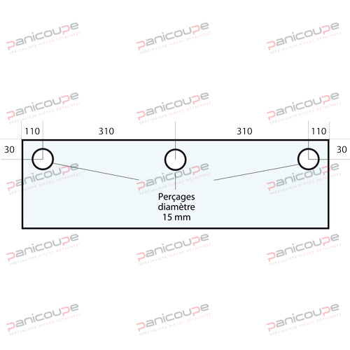 VITRE 840 X 305 X 8 MM - VF68 photo du produit