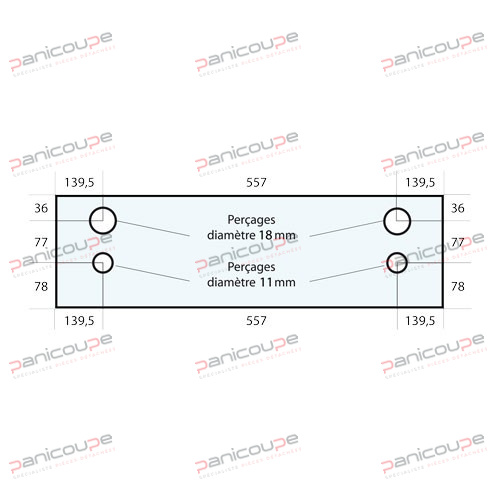 VITRE 836 X 191 X 6 MM &ndash; VF70 photo du produit