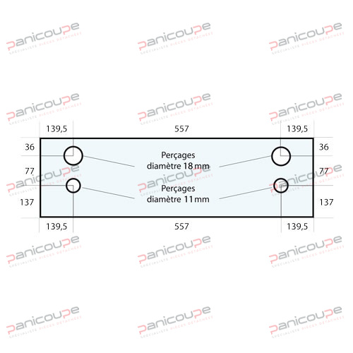 VITRE 836 X 250 X 6 MM &ndash; VF71 photo du produit