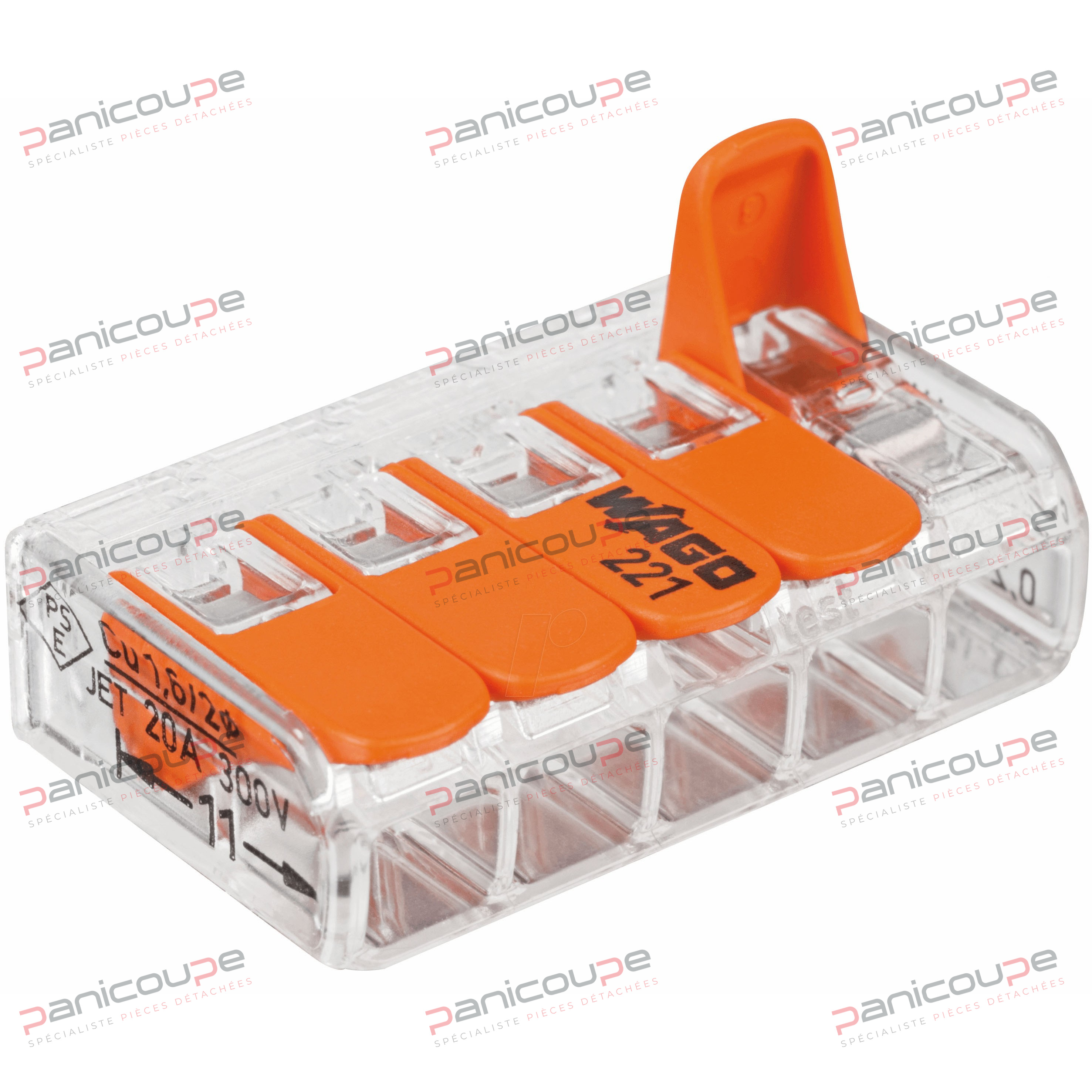 Souple : 0,14 - 4 mm2<BR/><BR/>Rigide : 0,2 - 4 mm2 BORNE 5 CONDUCTEURS TRANSPARENT photo du produit