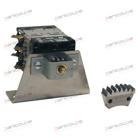 Comprenant : 1 Equerre inox de fixation, 1 Pignon monté sur l’axe, 1 Secteur cranté et les bagues de calage. KIT POUR PR12/16093E/F POUR MONTAGE SUR LAMINOIR photo du produit