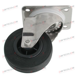 ROULETTE CAOUTCHOUC PIVOTANTE CHAPE INOX photo du produit