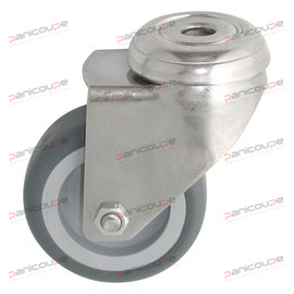 ROULETTE FAIBLE HAUTEUR PIVOTANTE CHAPE INOX photo du produit