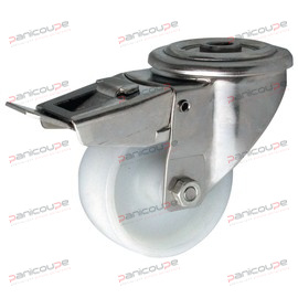 ROULETTE POLYPROPYLENE FREIN CHAPE OEIL INOX photo du produit