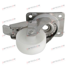 ROULETTE POLYPROPYLENE PIVOTANTE FREIN CHAPE INOX photo du produit