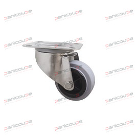 ROULETTES PIVOTANTES AVEC PLATINES INOX SANS FREIN photo du produit