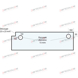 VITRE 714 X 185 X 5 MM - VF15 photo du produit