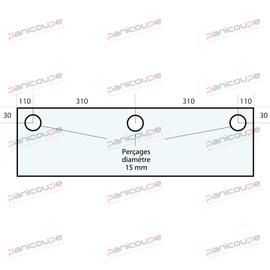 VITRE 840 X 305 X 8 MM - VF68 photo du produit